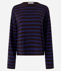 Blusa Oversized em Algodão com Estampa Listrada