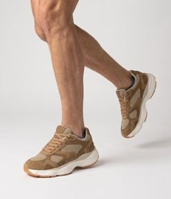 Tênis Dad Sneaker Recortes Mix de Materiais