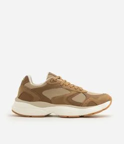 Tênis Dad Sneaker Recortes Mix de Materiais