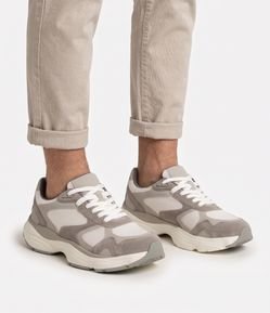 Tênis Dad Sneaker Recortes Mix de Materiais