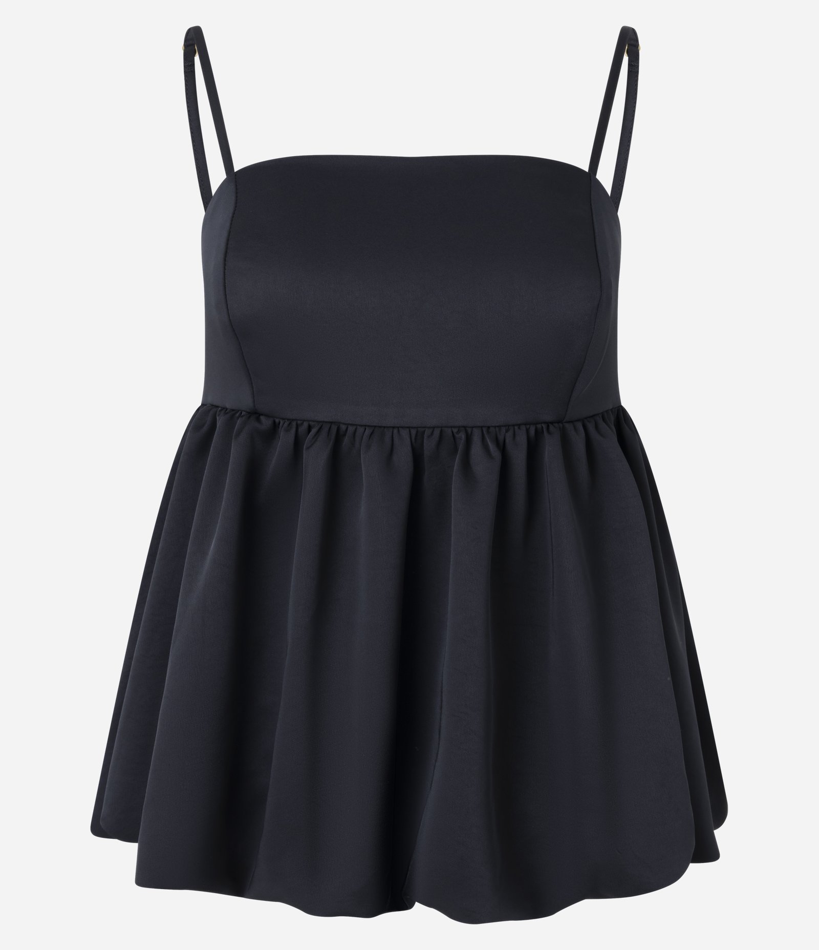 Blusa Balonê com Decote Quadrado e Alças Finas Preto 6