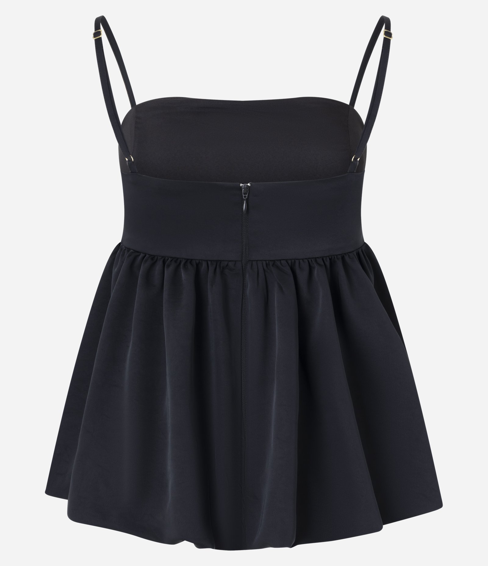 Blusa Balonê com Decote Quadrado e Alças Finas Preto 7