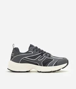 Tênis Dad Sneaker Mix de Materiais Contrastantes
