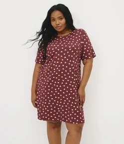 Camisola em Viscolycra com Estampa de Corações Curve & Plus Size