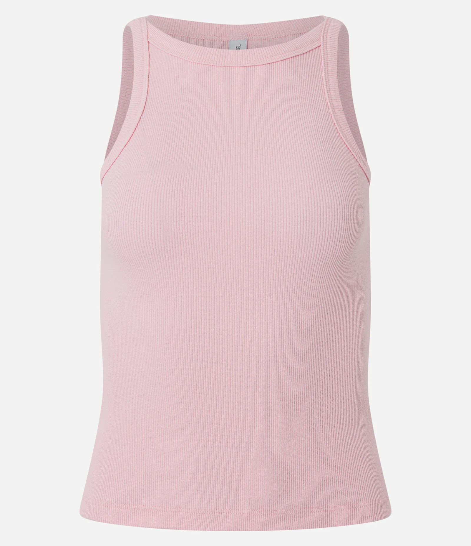 Blusa Regata Canelada em Ribana de Algodão Rosa Claro 2