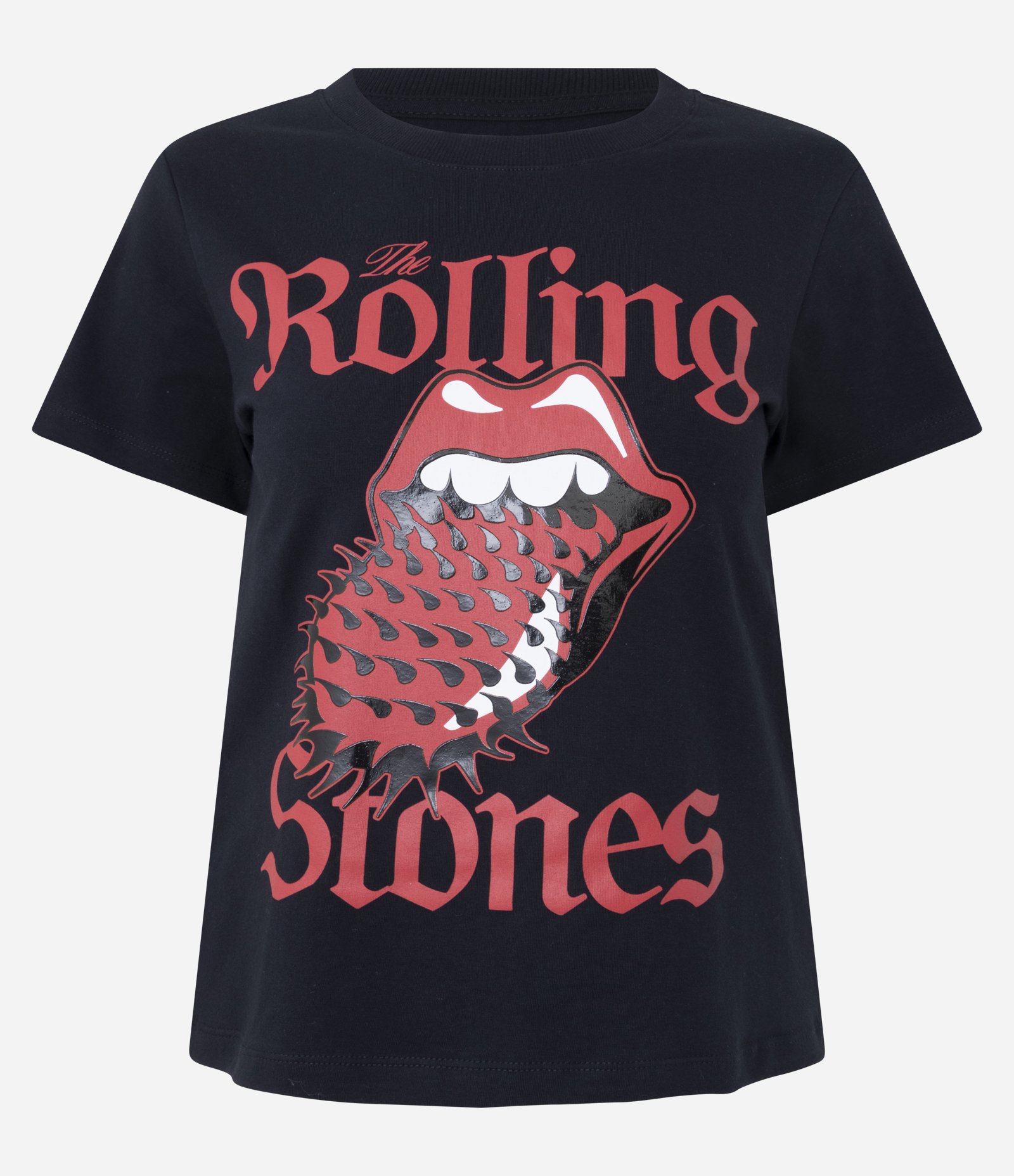 Camiseta Baby Look com Estampa Rolling Stones Preto 5