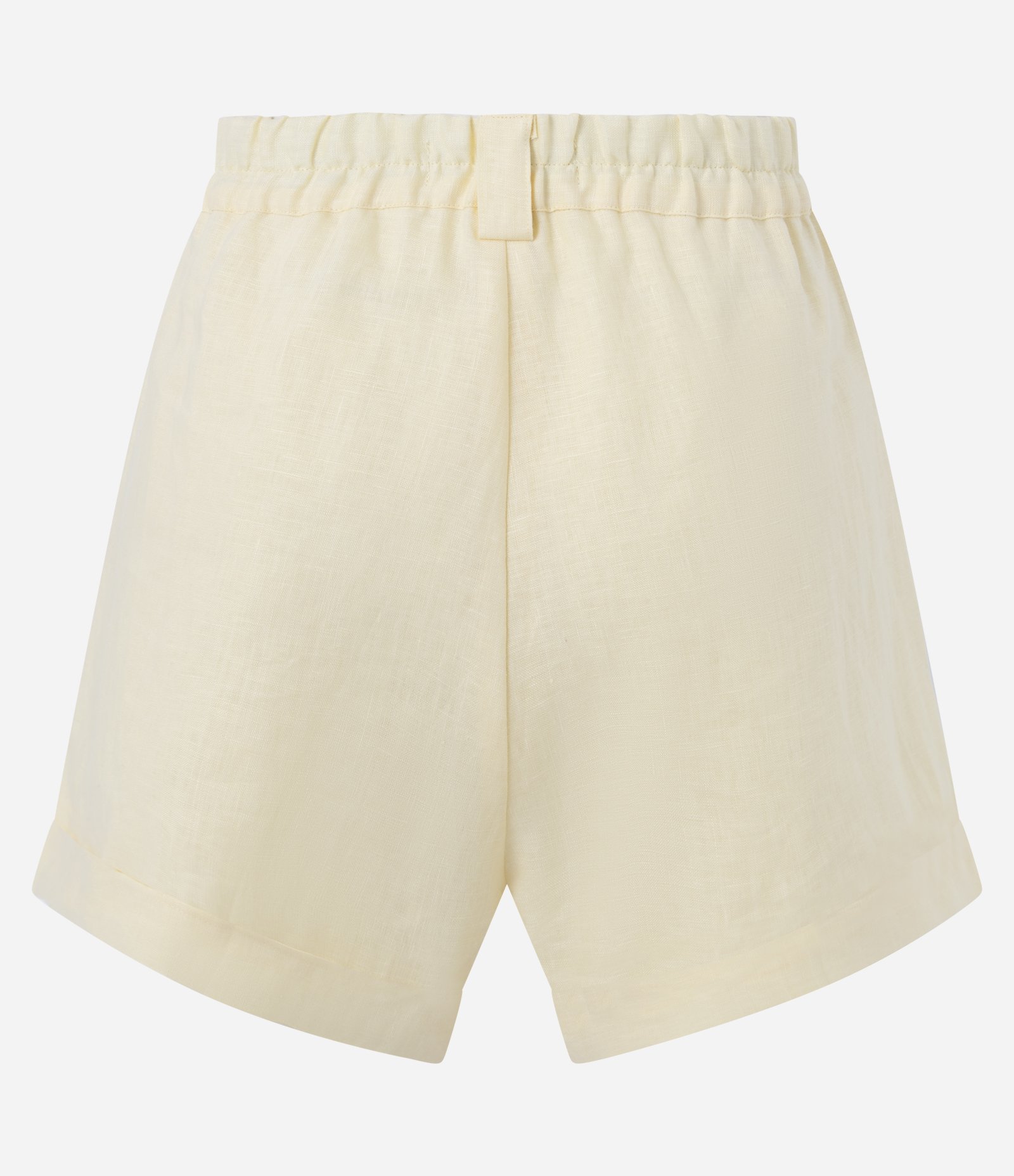 Short em A de Linho Alfaiatado com Pregas Frontais Amarelo 3