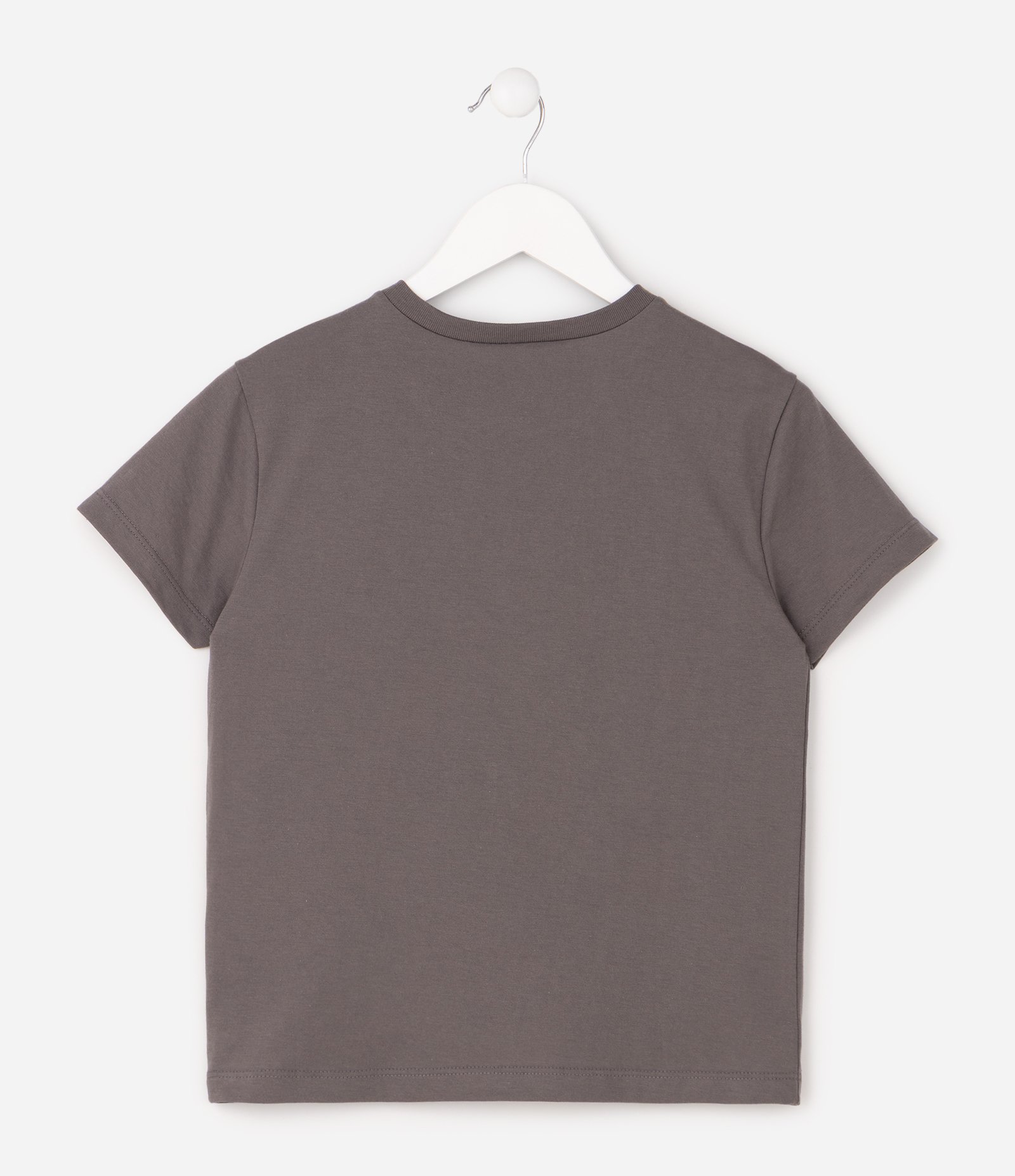 Camiseta Regular Infantil com Estampa de Gatinha com Fones - Tam 5 a 16 Anos Cinza 3