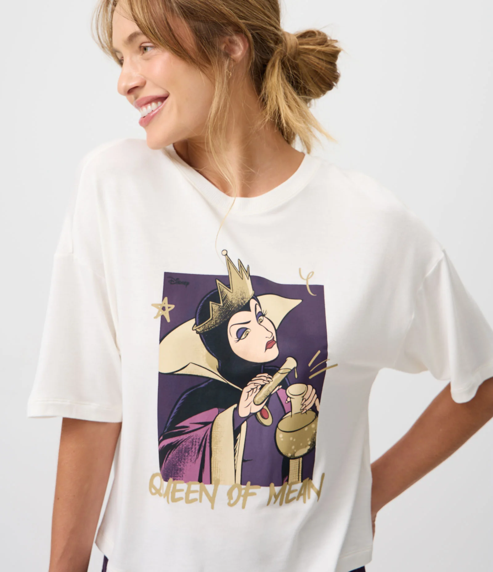 Pijama Curto em Algodão com Estampa Vilãs Disney Branco 2