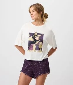 Pijama Curto em Algodão com Estampa Vilãs Disney
