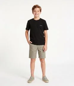 Bermuda Infantil em Sarja com Bolsos - Tam 5 a 16 Anos