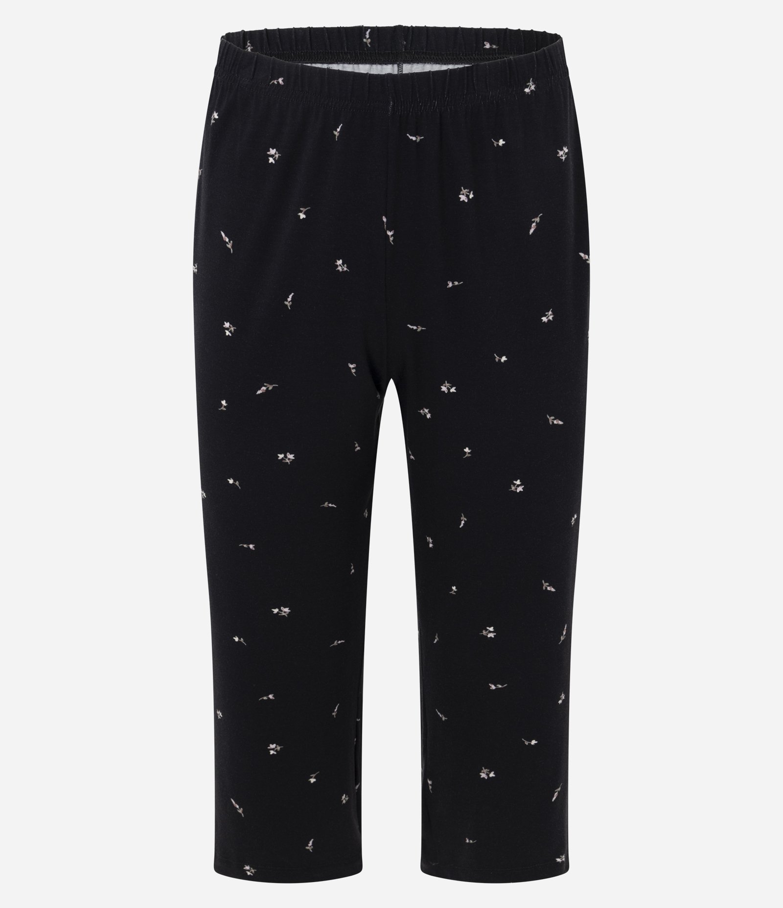 Pijama Longo com Estampa Floral e Renda Preto 10