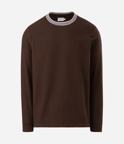 Camiseta Manga Longa Texturizada com Punho
