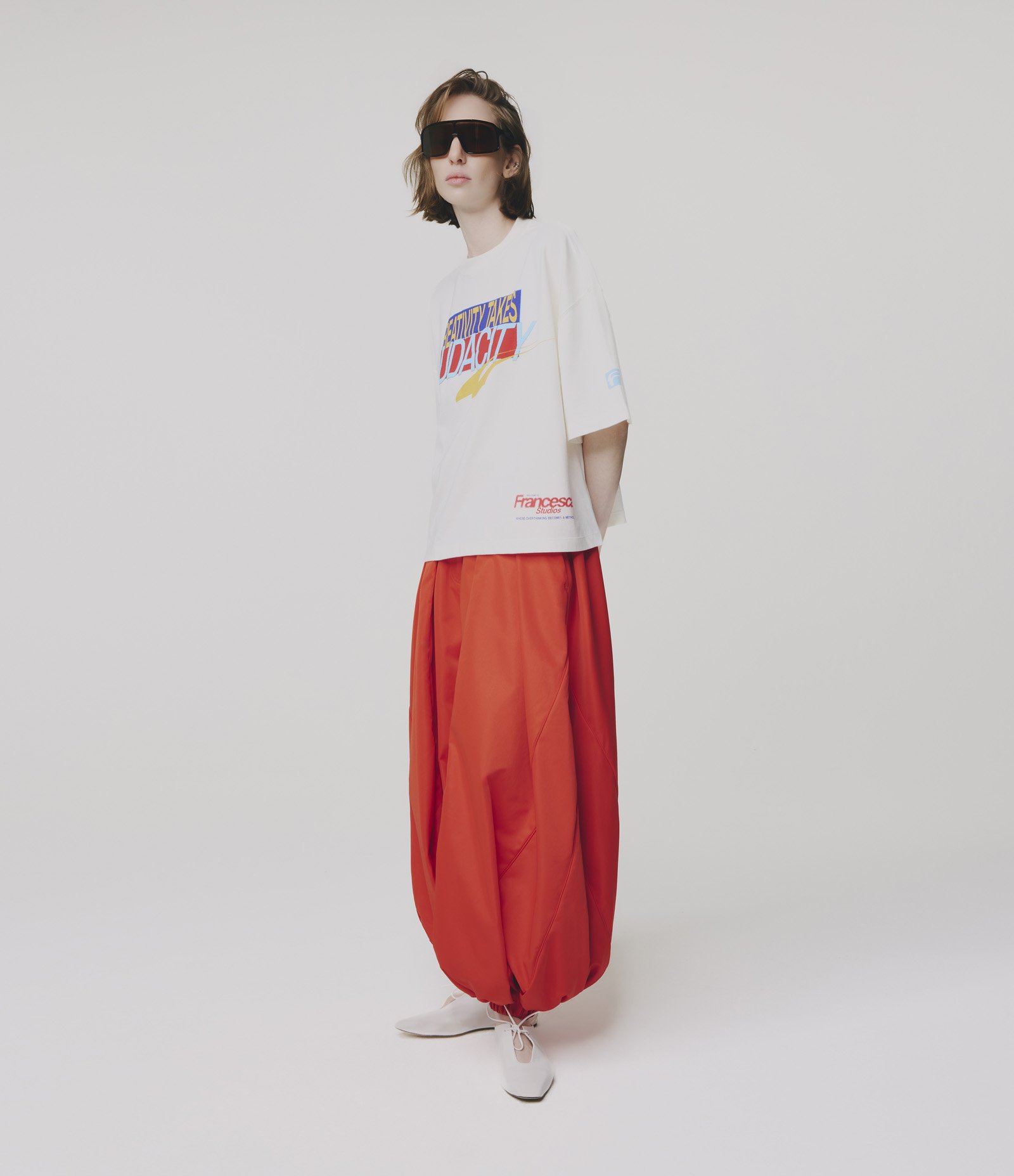 Camiseta Boxy em Algodão com Lettering Francesca Off White 3
