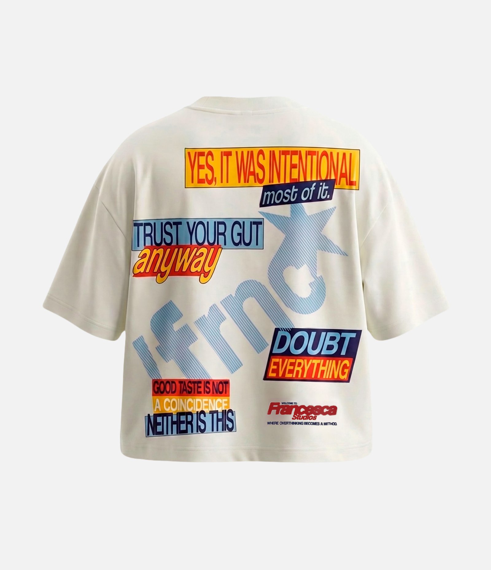 Camiseta Boxy em Algodão com Lettering Francesca Off White 5