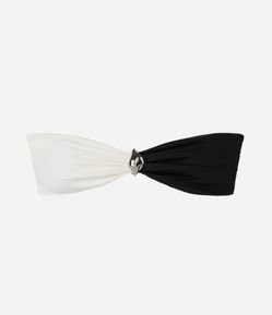 Biquíni Top Bandeau em Microfibra com Estampa Color Block