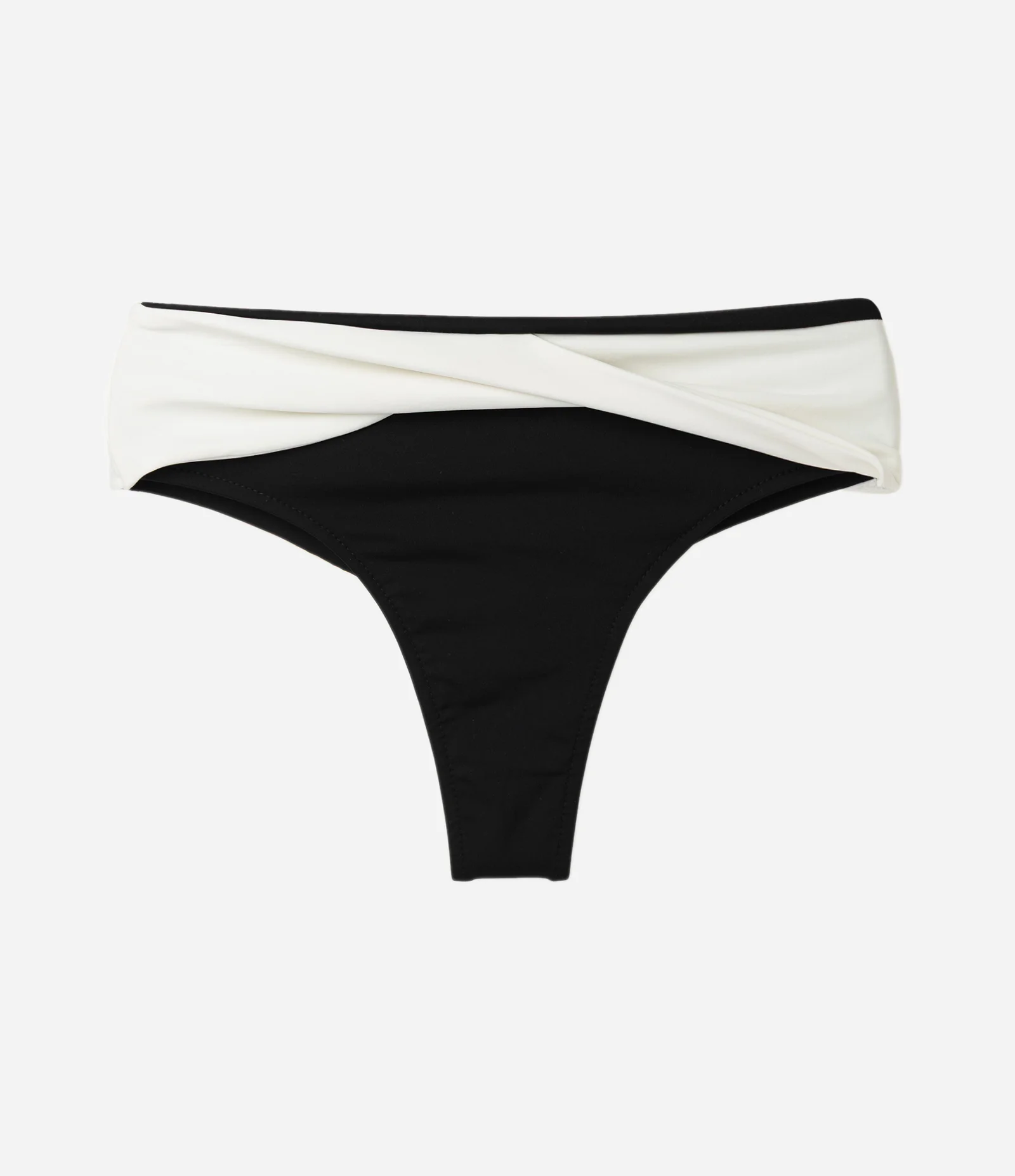 Biquíni Calcinha Hot Pant em Microfibra com Estampa Color Block Preto/Branco 1