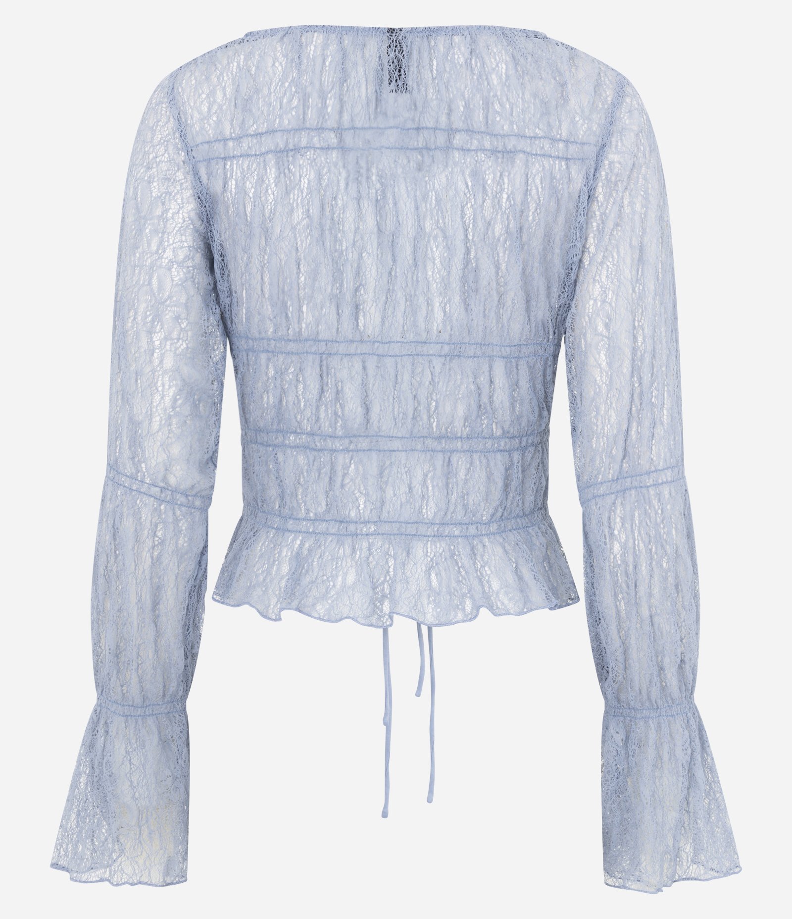Blusa Peplum com Amarração em Lacinhos Azul 7