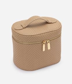 Necessaire Maleta Texturizada com Alça de Mão