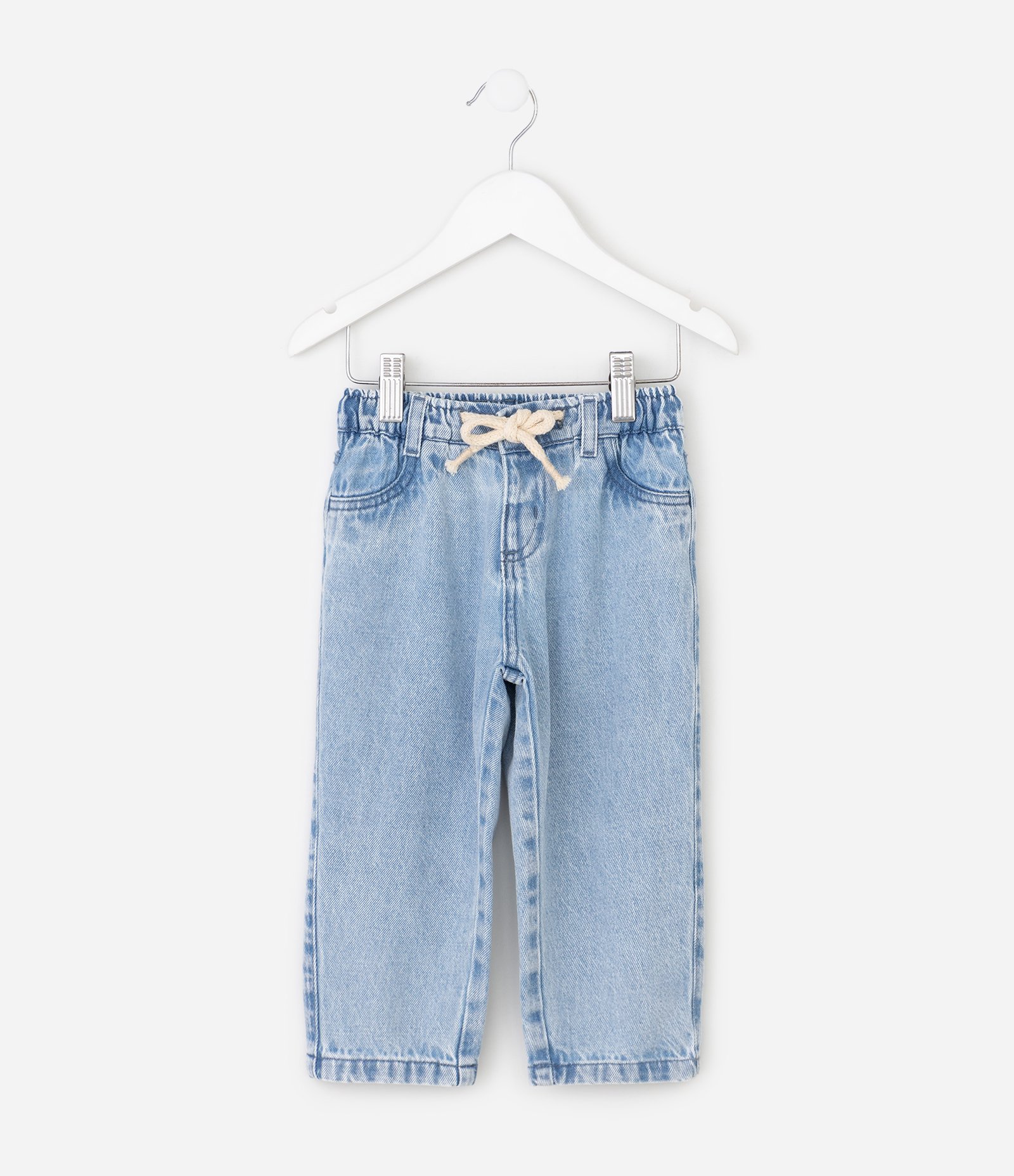 Calça Jeans Infantil com Cordão Funcional - Tam 1 a 6 Anos Azul 2