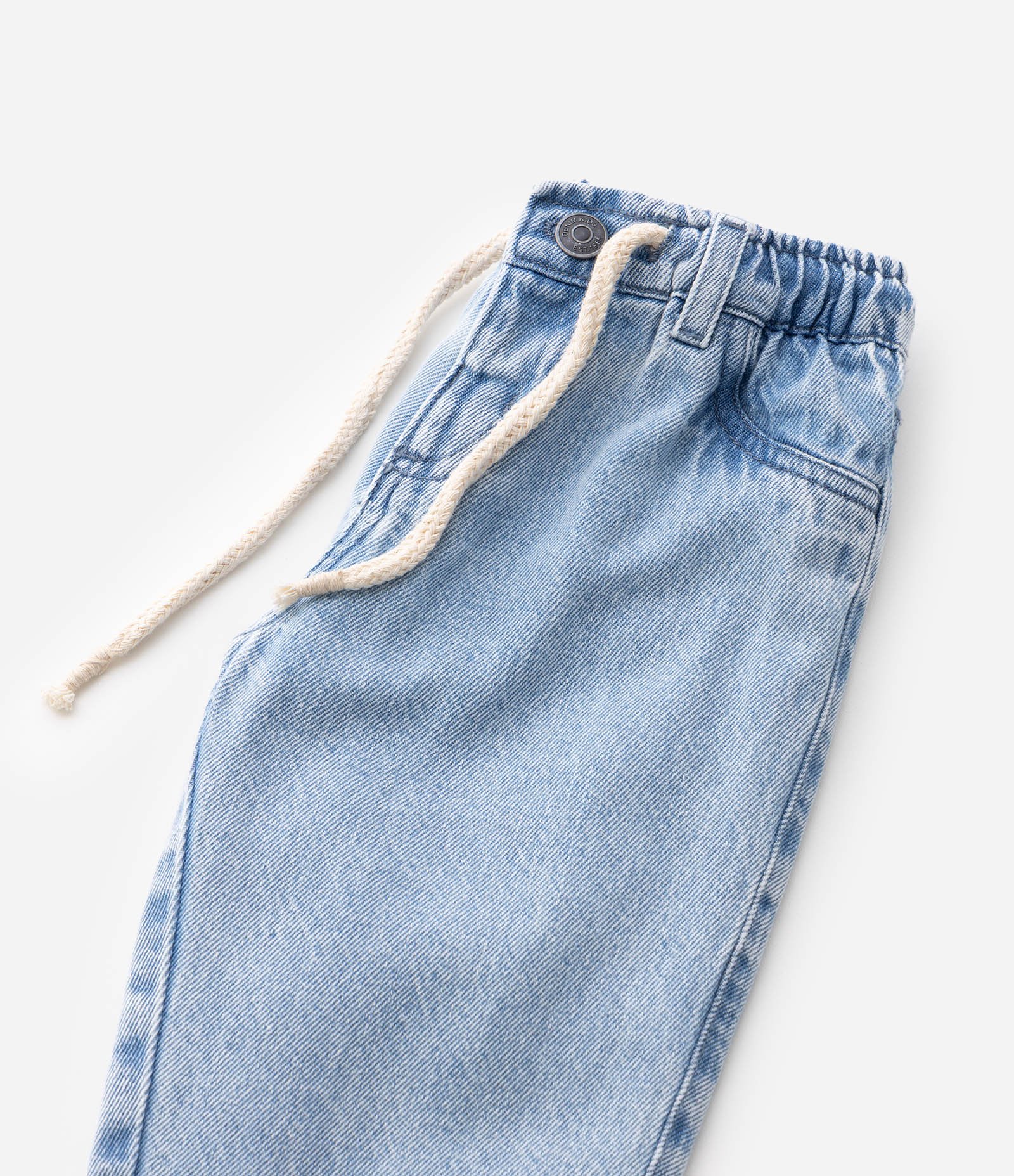 Calça Jeans Infantil com Cordão Funcional - Tam 1 a 6 Anos Azul 5