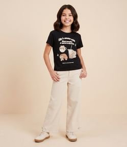 Camiseta Slim Infantil com Estampa Ursinho – Tam 5 a 16 Anos