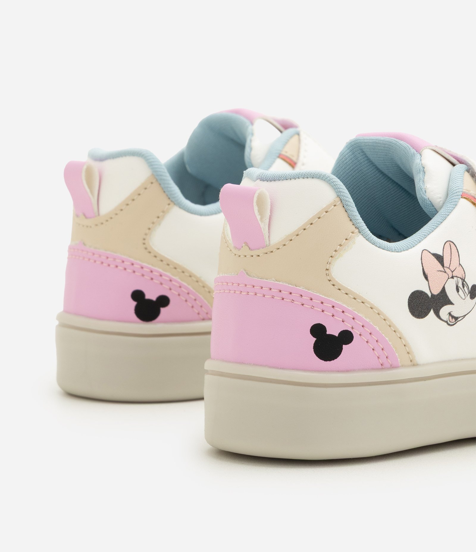 Tênis em PU da Minnie com LED Infantil - Tam 20 a 27 Off White 3