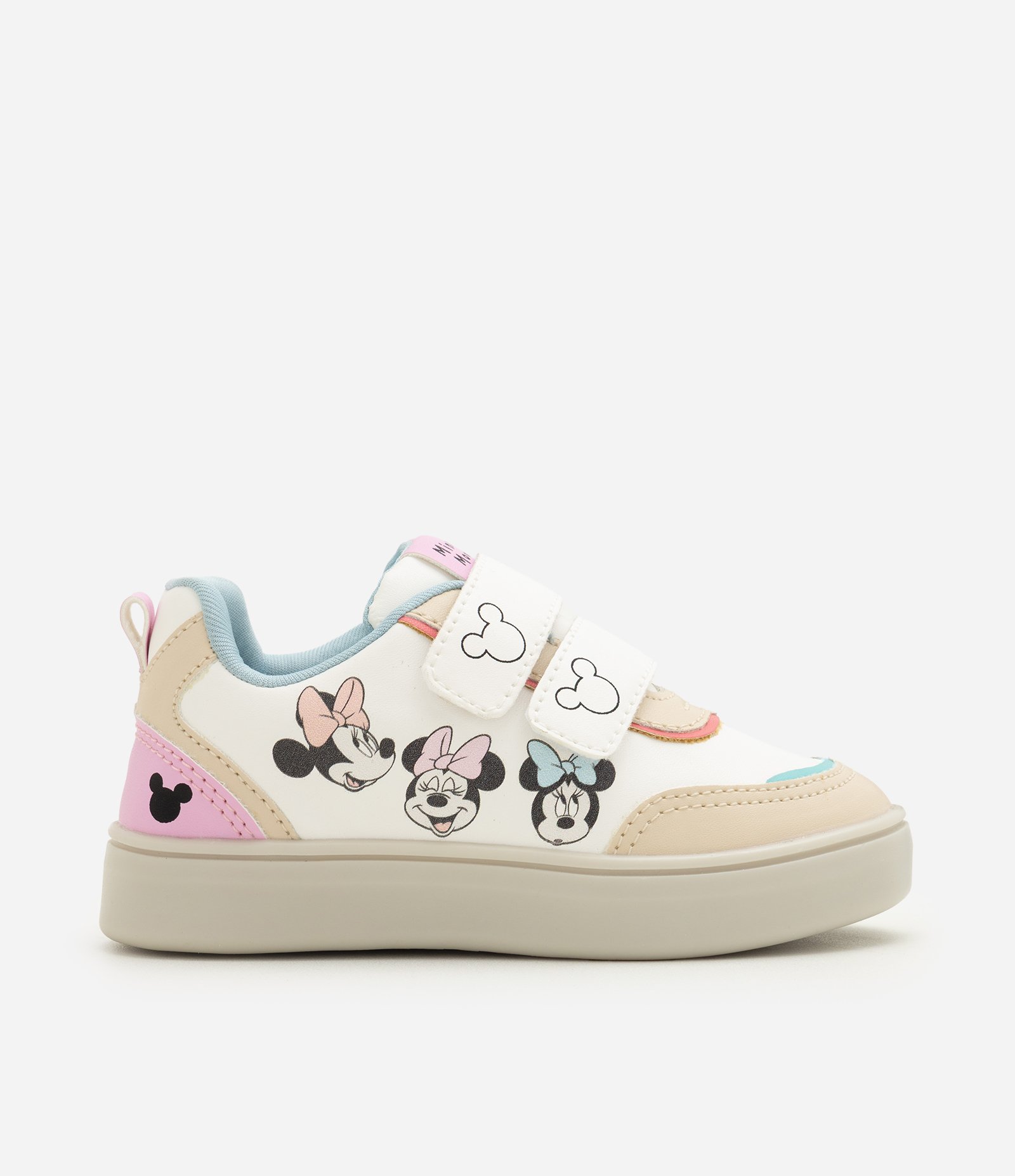 Tênis em PU da Minnie com LED Infantil - Tam 20 a 27 Off White 5