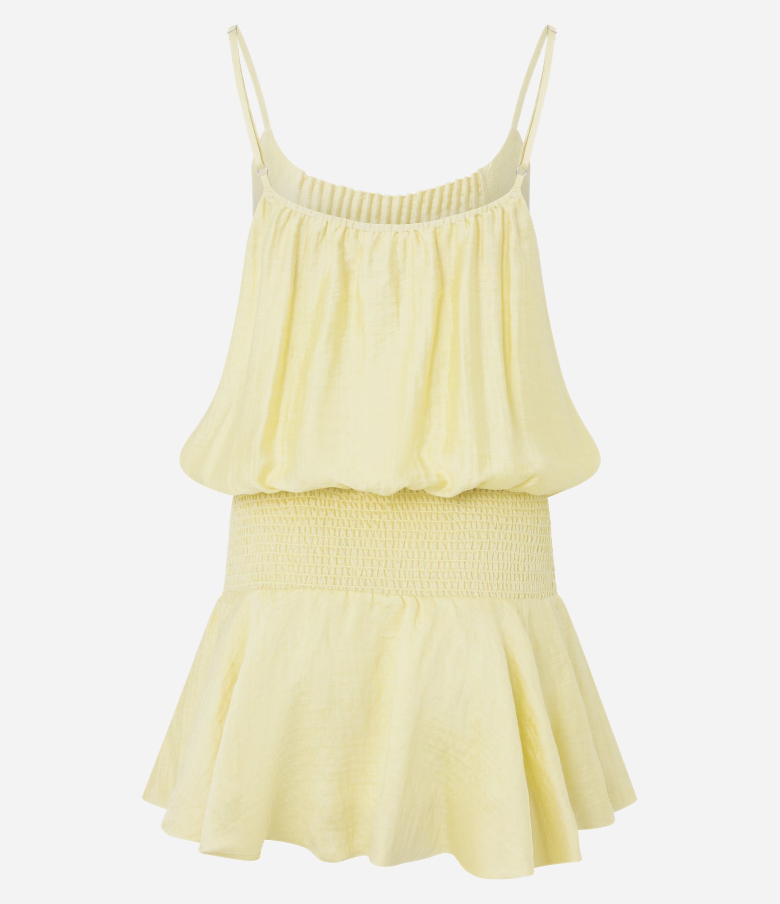 Vestido Curto Blusado em Viscolinho com Saia Balonê Amarelo 7