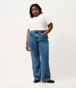 Calça Jeans Reta com Elastano Curve & Plus Size