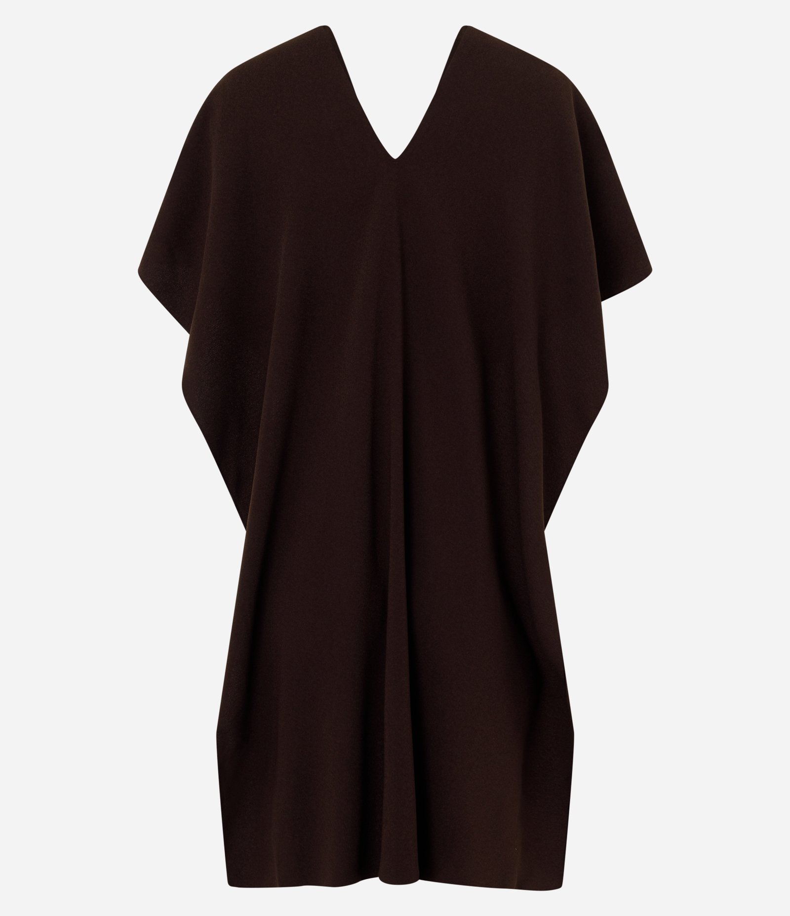 Blusa Bata Alongada com Mangas Amplas e Decote Canoa Marrom 2