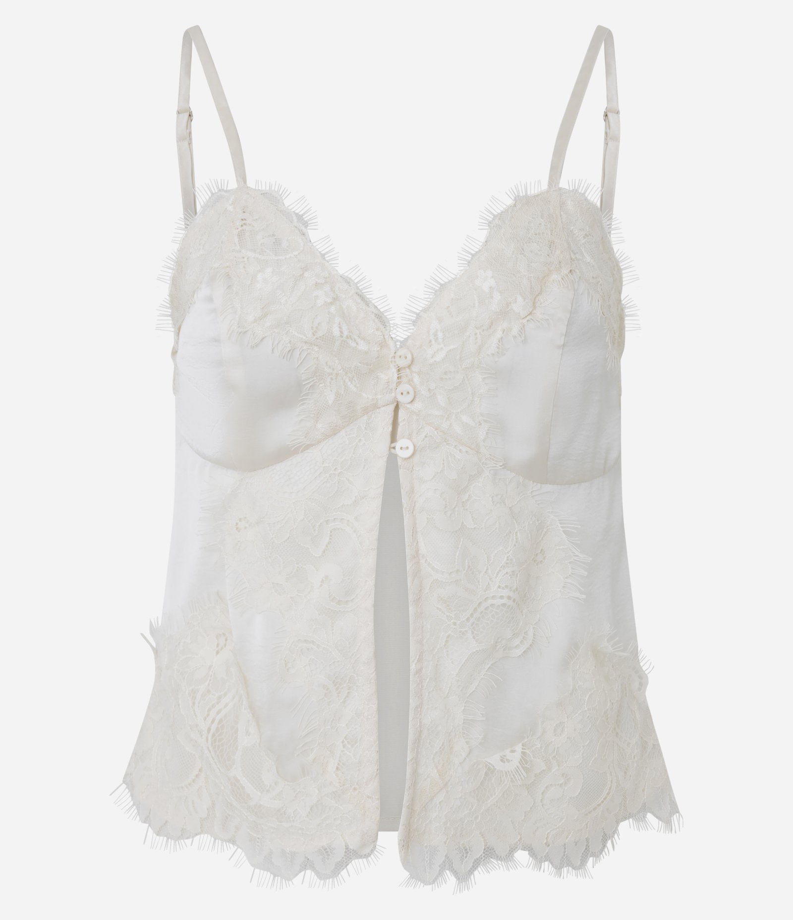 Blusa em Cetim com Detalhes em Renda Branco 5