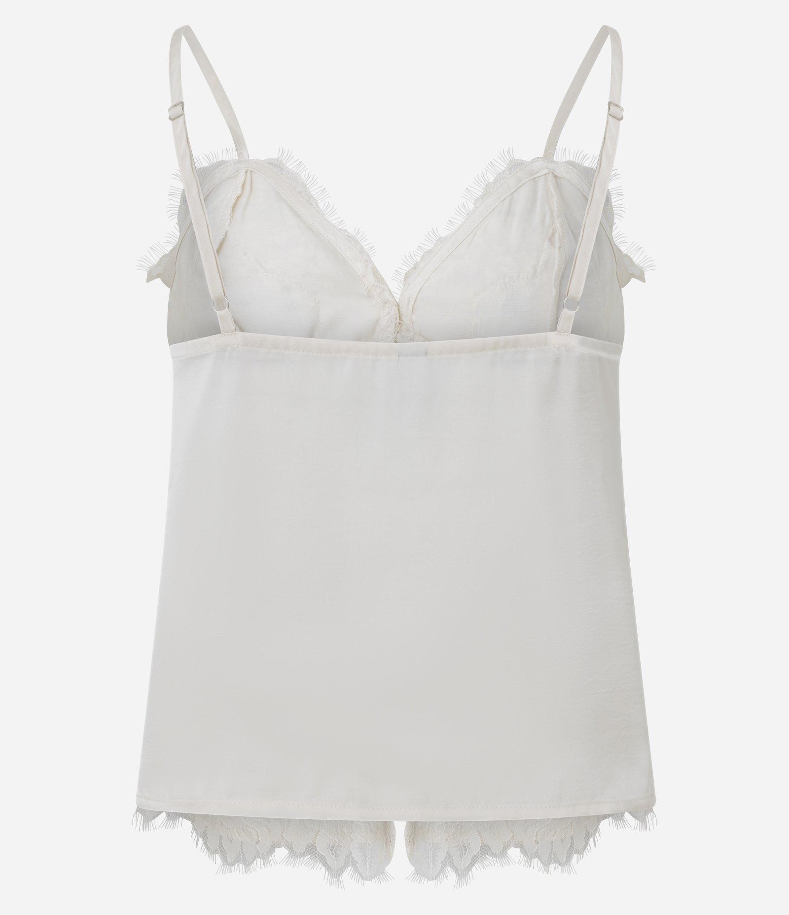 Blusa em Cetim com Detalhes em Renda Branco 7