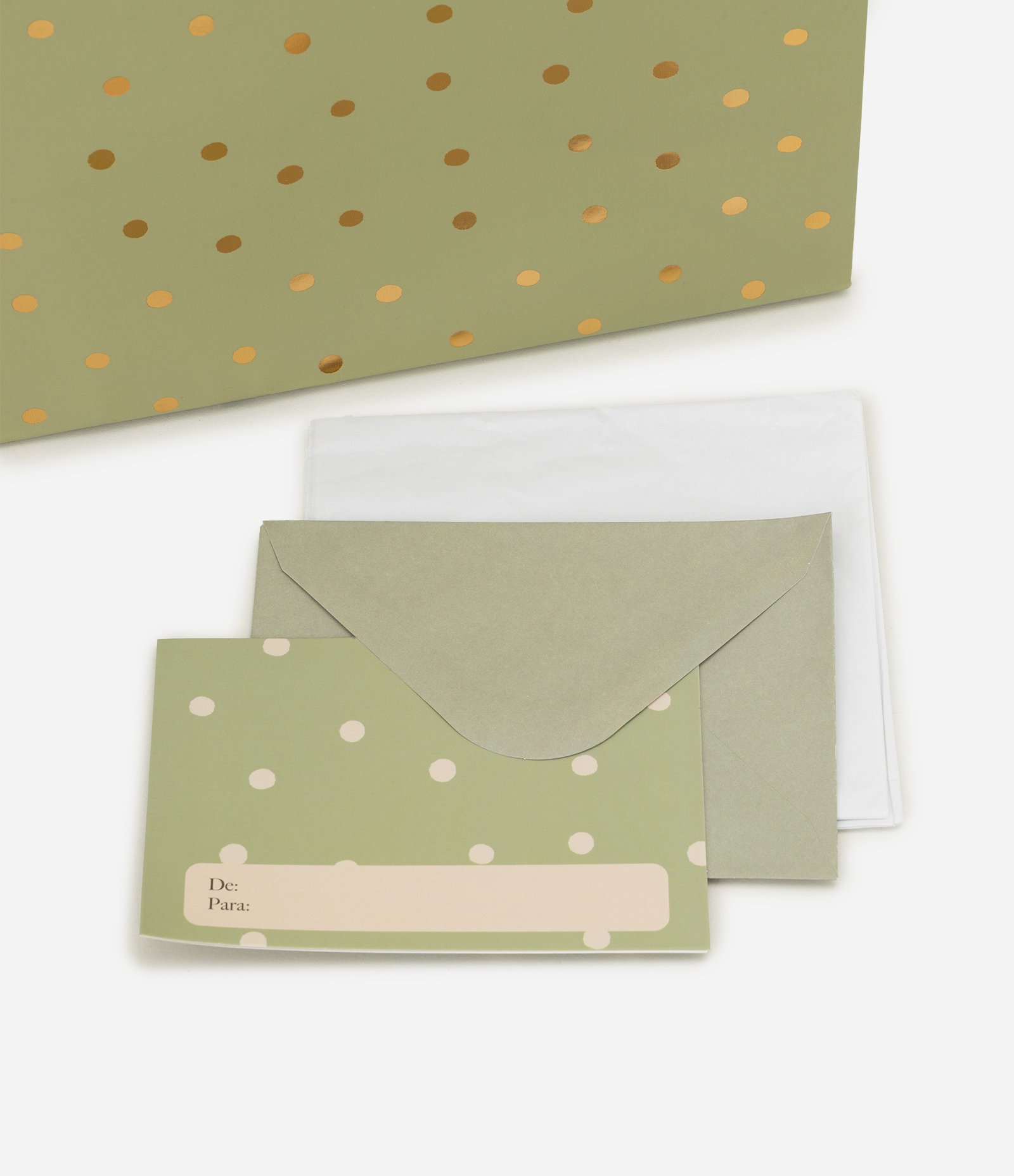 Embalagem para Presente Médio em Papel com Estampa Poá Verde 4