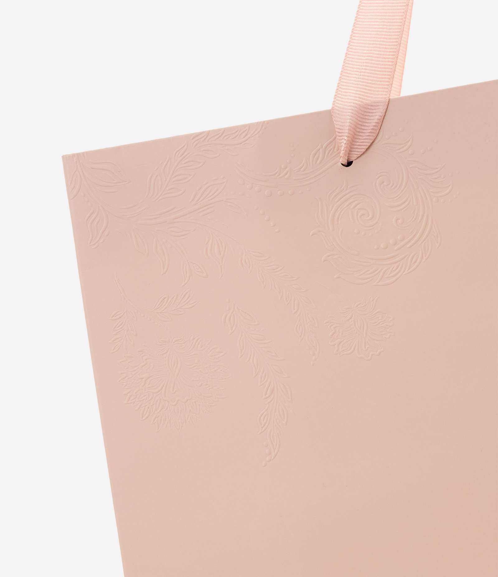Embalagem para Presente Média em Papel com Relevo Floral Rosa 2