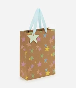 Embalagem para Presente Pequena em Papel com Estampa de Estrelas