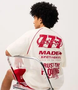 Camiseta Oversized em Algodão com Lettering Made Spotlights