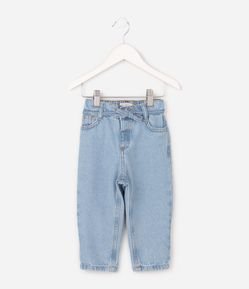 Calça Jeans Mom com Amarração Infantil - Tam 1 a 6 Anos