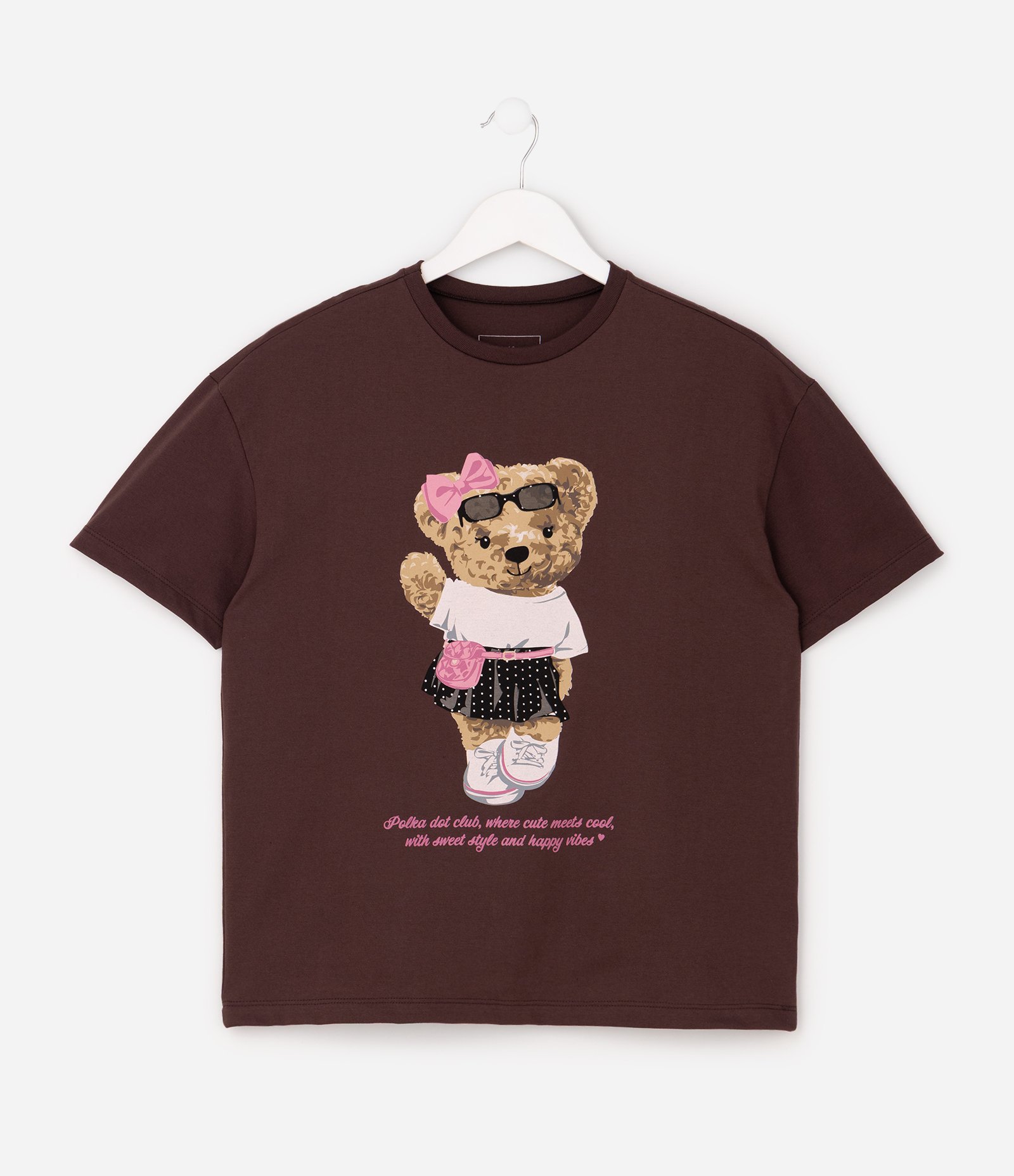 Camiseta Over Infantil com Estampa Ursa Marrom - Tam 5 a 16 Anos Marrom 1