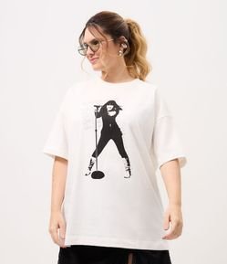 Camiseta em Algodão com Estampa Camp Rock Curve & Plus Size