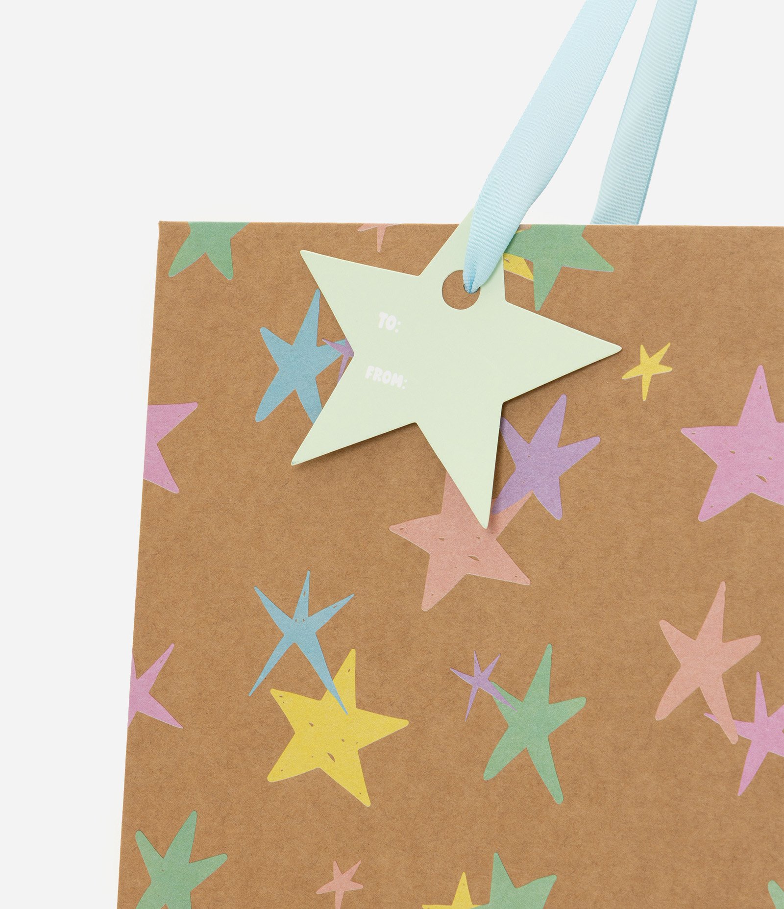 Embalagem para Presente Média em Papel com Estampa de Estrelas Multicores 2