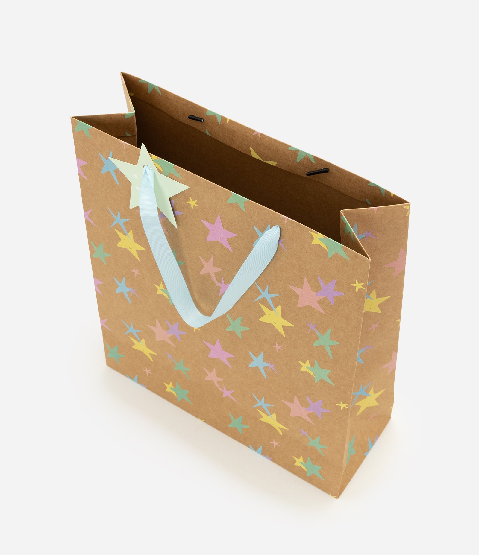 Embalagem para Presente Média em Papel com Estampa de Estrelas Multicores 3