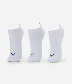 Kit 03 Meias Cano Baixo Esportivas em Algodão Puma