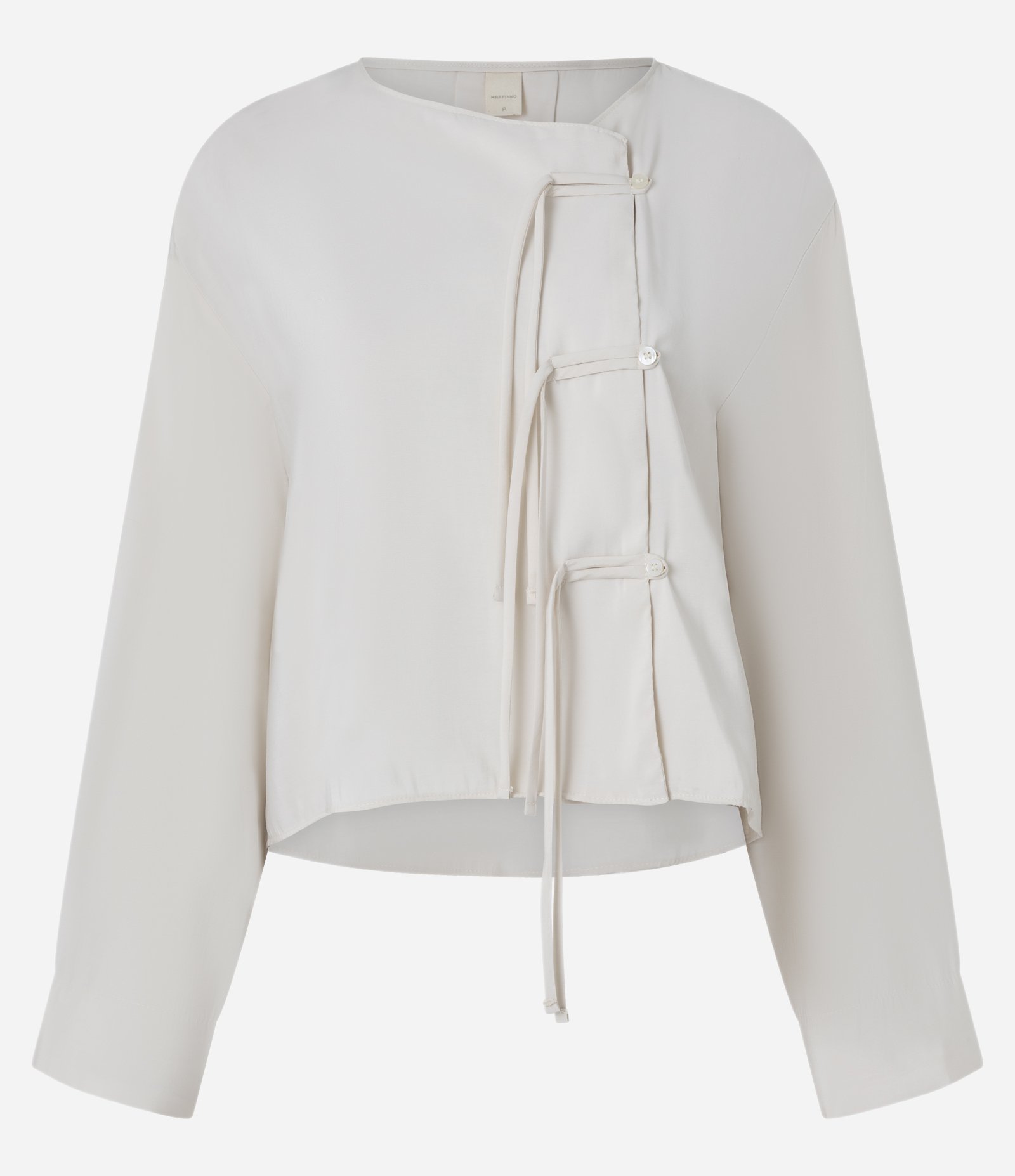 Camisa em Viscose com Fechamento Lateral Bege 5