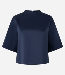 Blusa Acetinada com Mangas Amplas