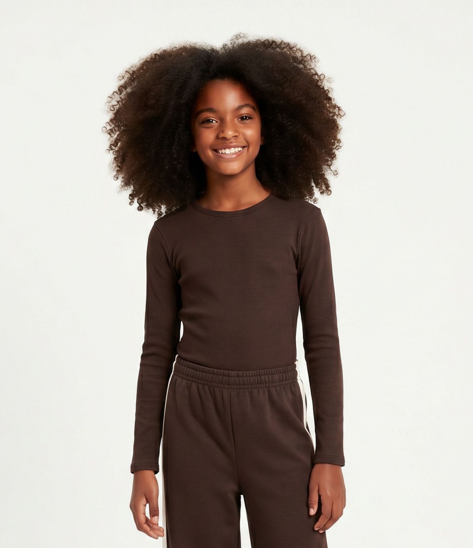 Body Slim Infantil em Modelagem Ajustada – Tam 5 a 16 Anos Marrom 1