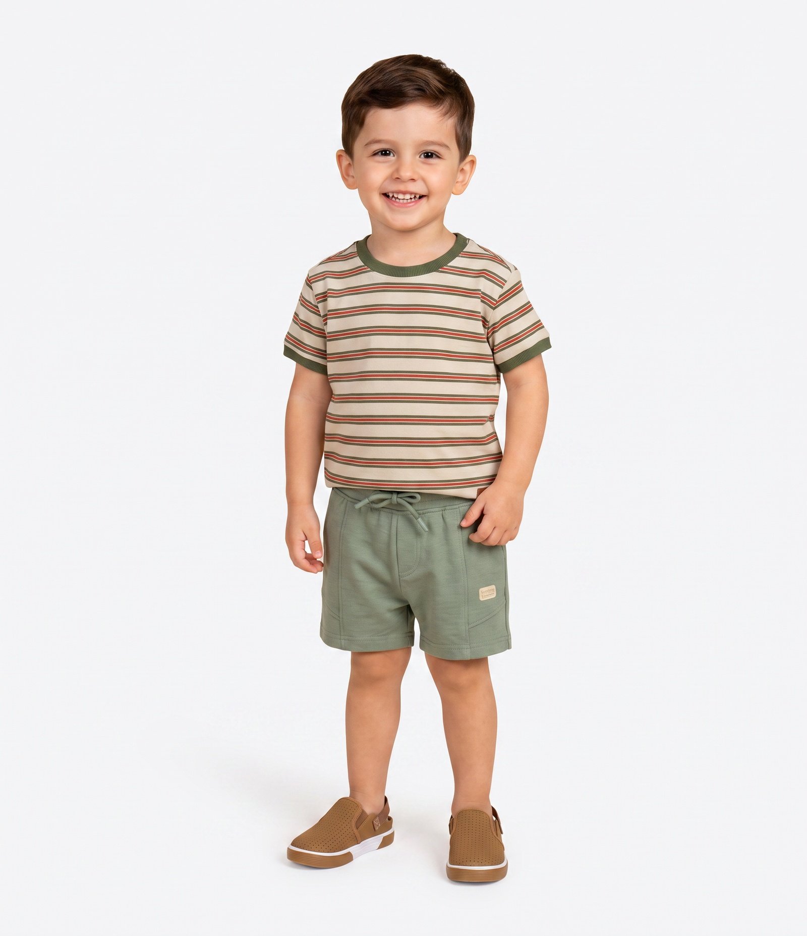 Camiseta Infantil Em Algodão Listradinha - Tam 1 a 6 Anos Multicores 1