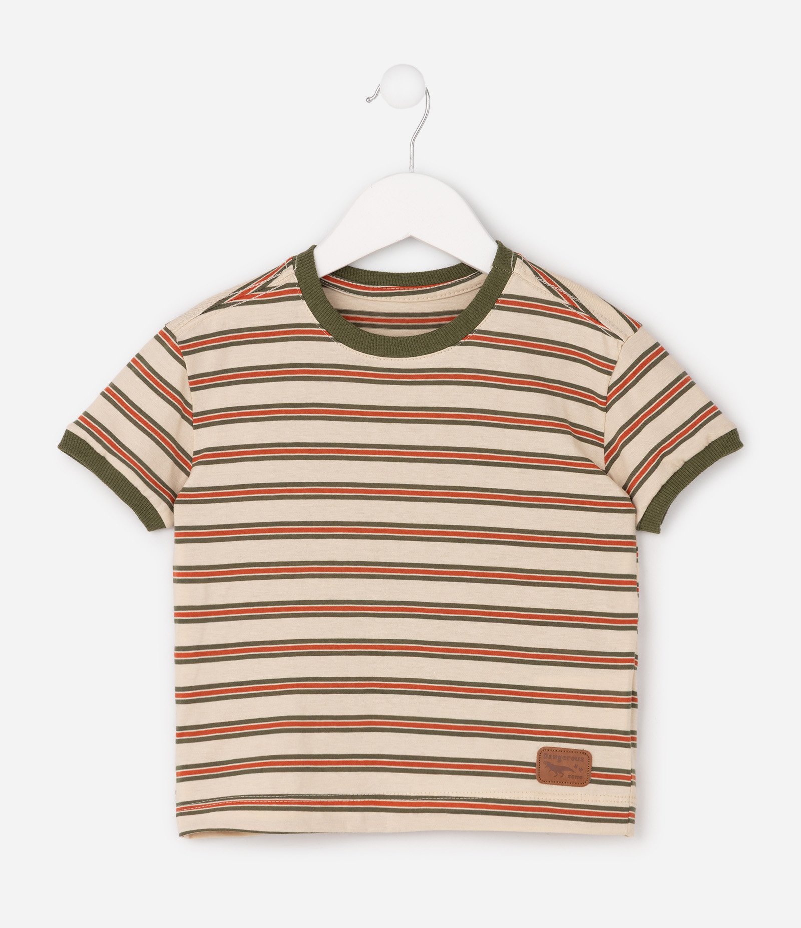 Camiseta Infantil Em Algodão Listradinha - Tam 1 a 6 Anos Multicores 2