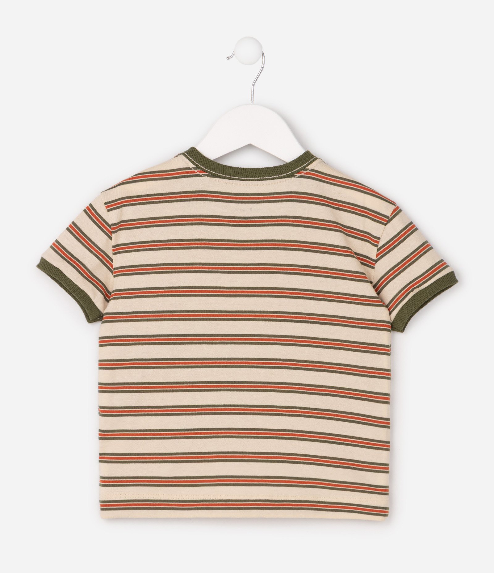 Camiseta Infantil Em Algodão Listradinha - Tam 1 a 6 Anos Multicores 3