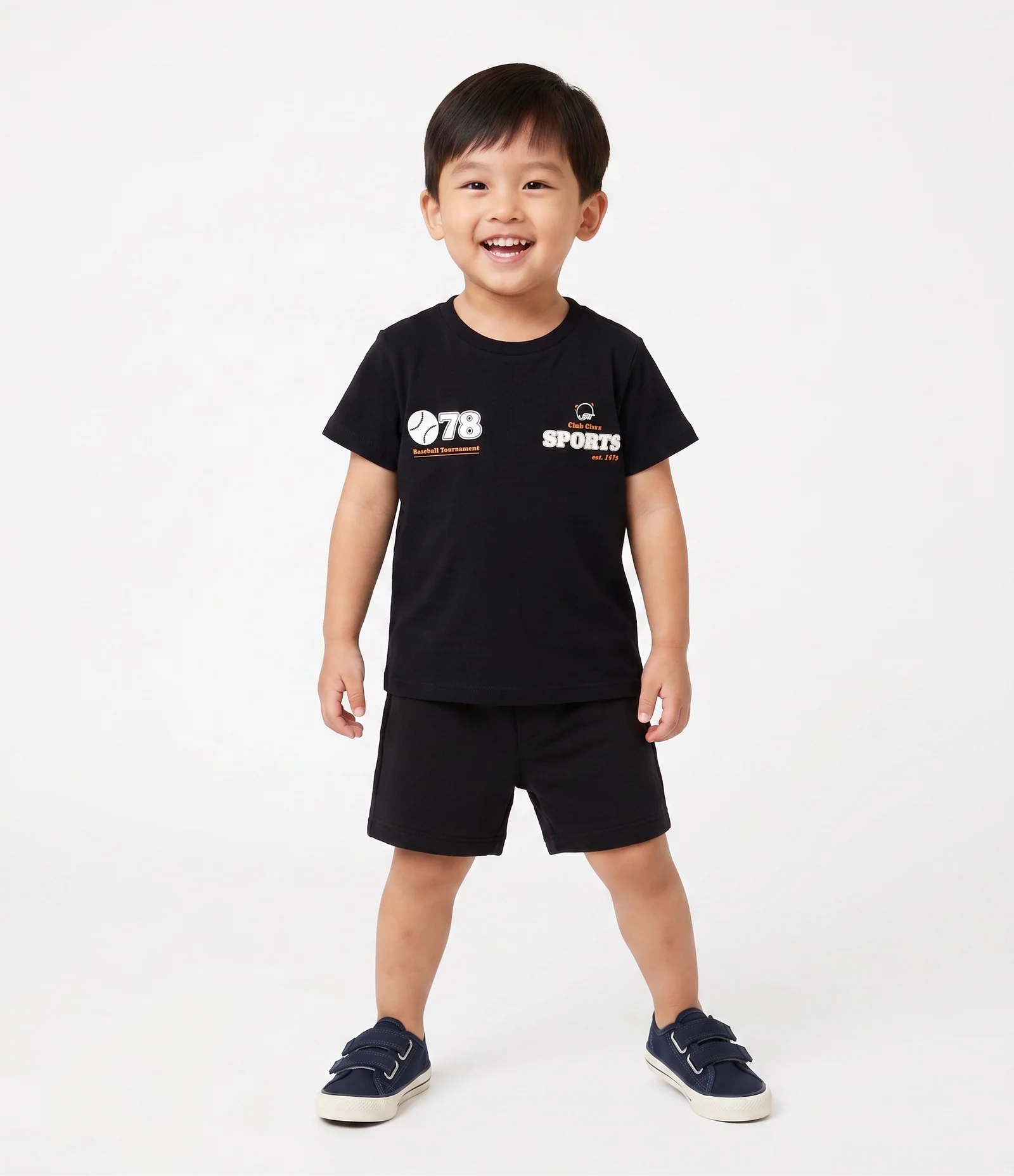 Conjunto Infantil Em Algodão Estampada - Tam 1 a 6 Anos Preto 1